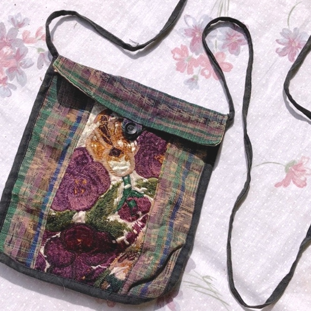 Cotton silk blend Handmade Crossbody vintage